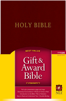 Gift and Award Bible NLT (Imitation Leather, Burgundy/maroon, Red Letter)